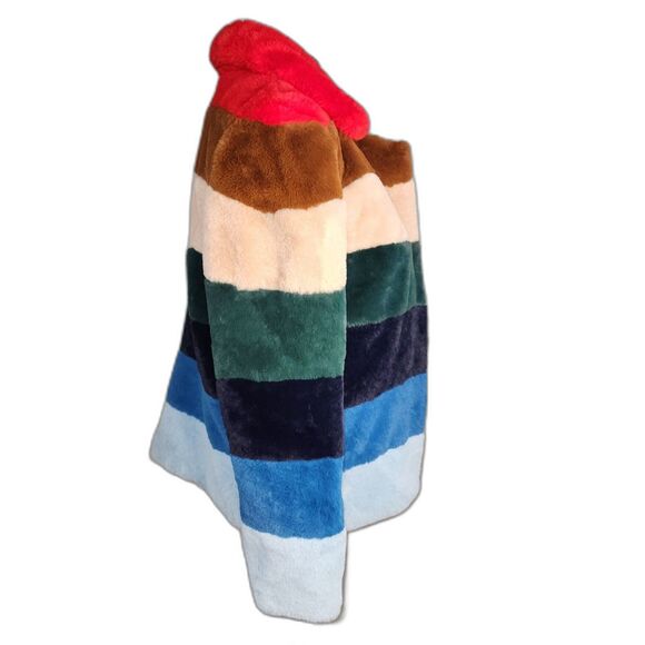 Blank NYC Rainbow Pop Faux Fur Cropped Open Jacket Size S - Picture 3 of 15